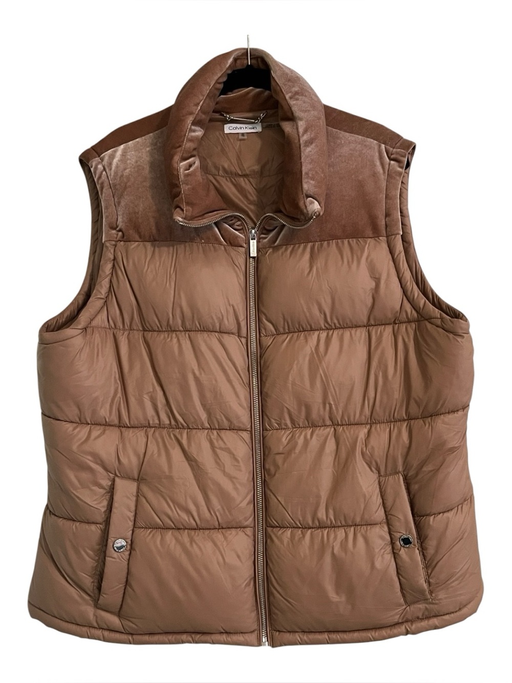 Calvin Klein Women's Tan/Blush Quilted Puffer Vest Size XL